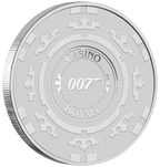 2023 James Bond Casino Royale Casino Chip 1oz Silver Coin in Card