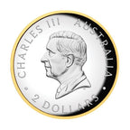 2024 $2 Australian Kookaburra 2oz Silver Proof High Relief Gilded Coin