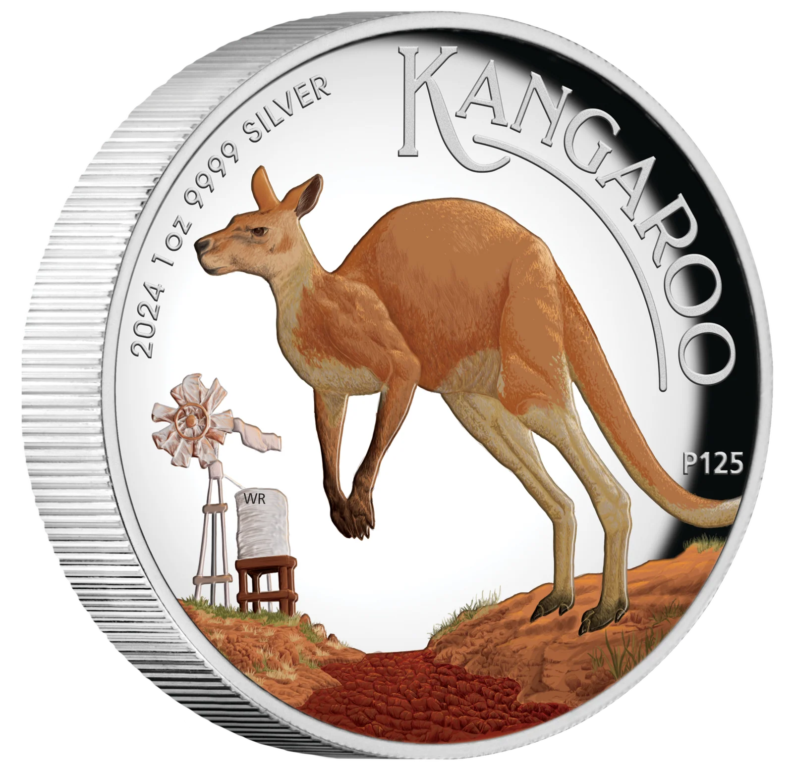 2024 $1 Australian Kangaroo 1oz Silver Proof High Relief Coloured Coin