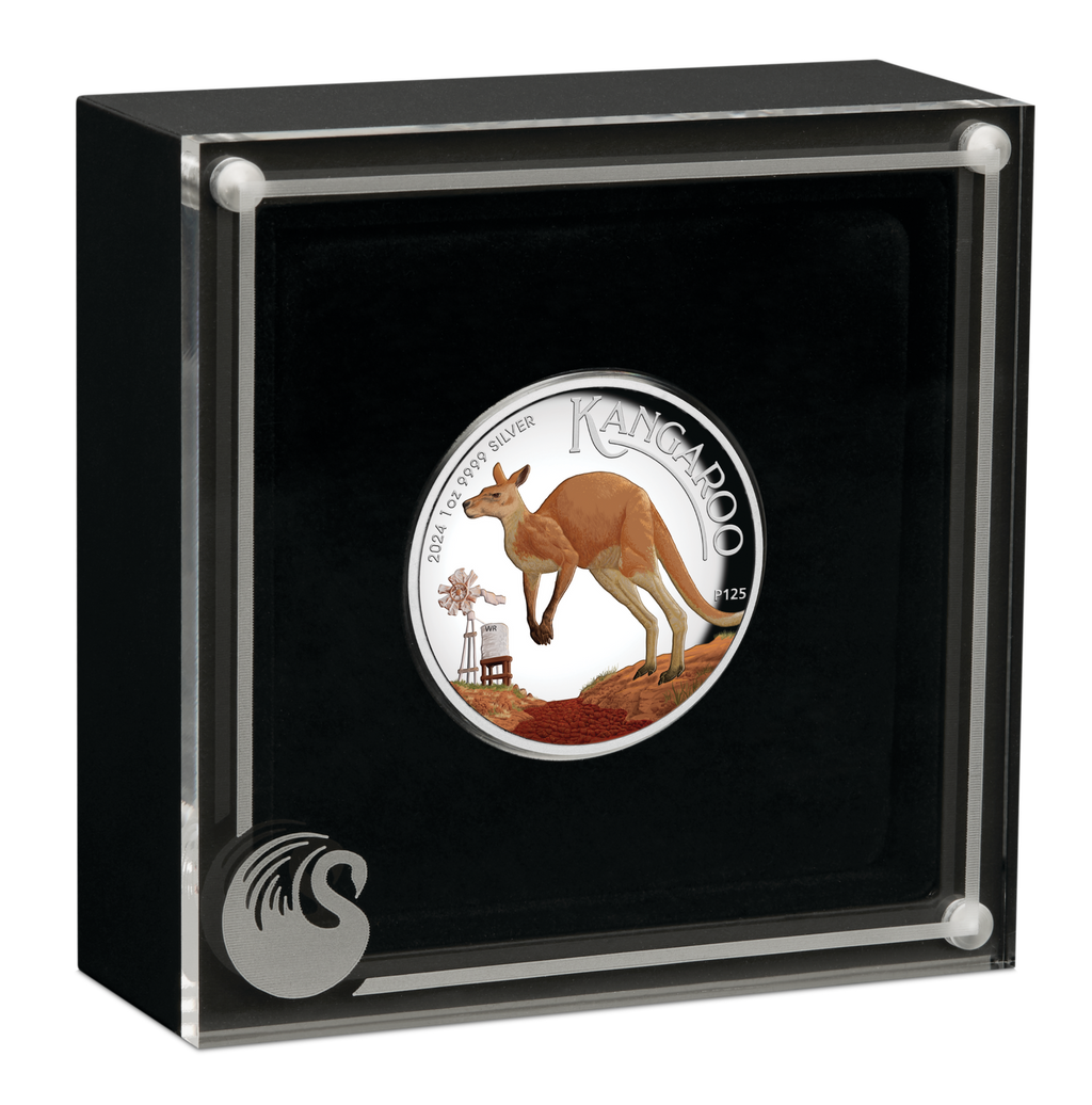 2024 $1 Australian Kangaroo 1oz Silver Proof High Relief Coloured Coin