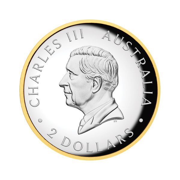 2025 Australian Kookaburra 2oz Silver Proof High Relief Gilded Coin