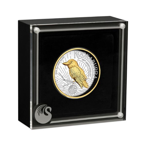 2025 Australian Kookaburra 2oz Silver Proof High Relief Gilded Coin