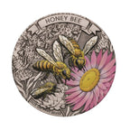 2025 $2 Honey Bee Antiqued Coloured 2oz Silver Coin