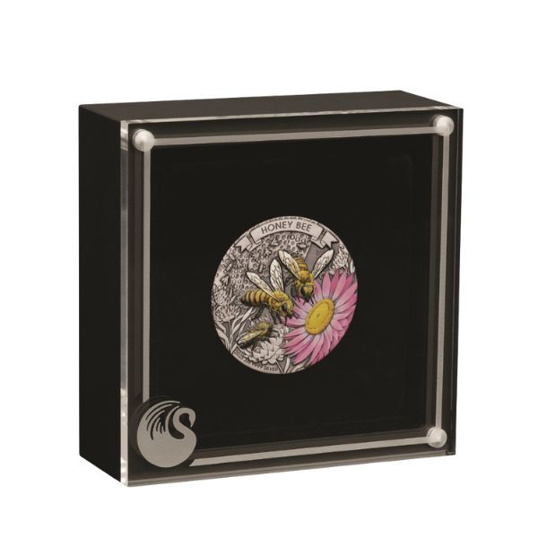 2025 $2 Honey Bee Antiqued Coloured 2oz Silver Coin