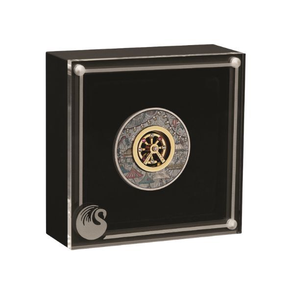 2025 $2 Ferris Wheel Coloured Antiqued 2oz Silver Coin
