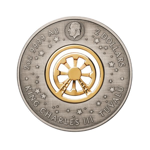 2025 $2 Ferris Wheel Coloured Antiqued 2oz Silver Coin