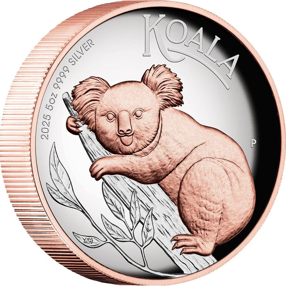 2025 Australian Koala 5oz Silver Proof High Relief Gilded Coin