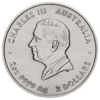 Emu Utingat 2025 2oz Silver Antiqued Coloured Coin