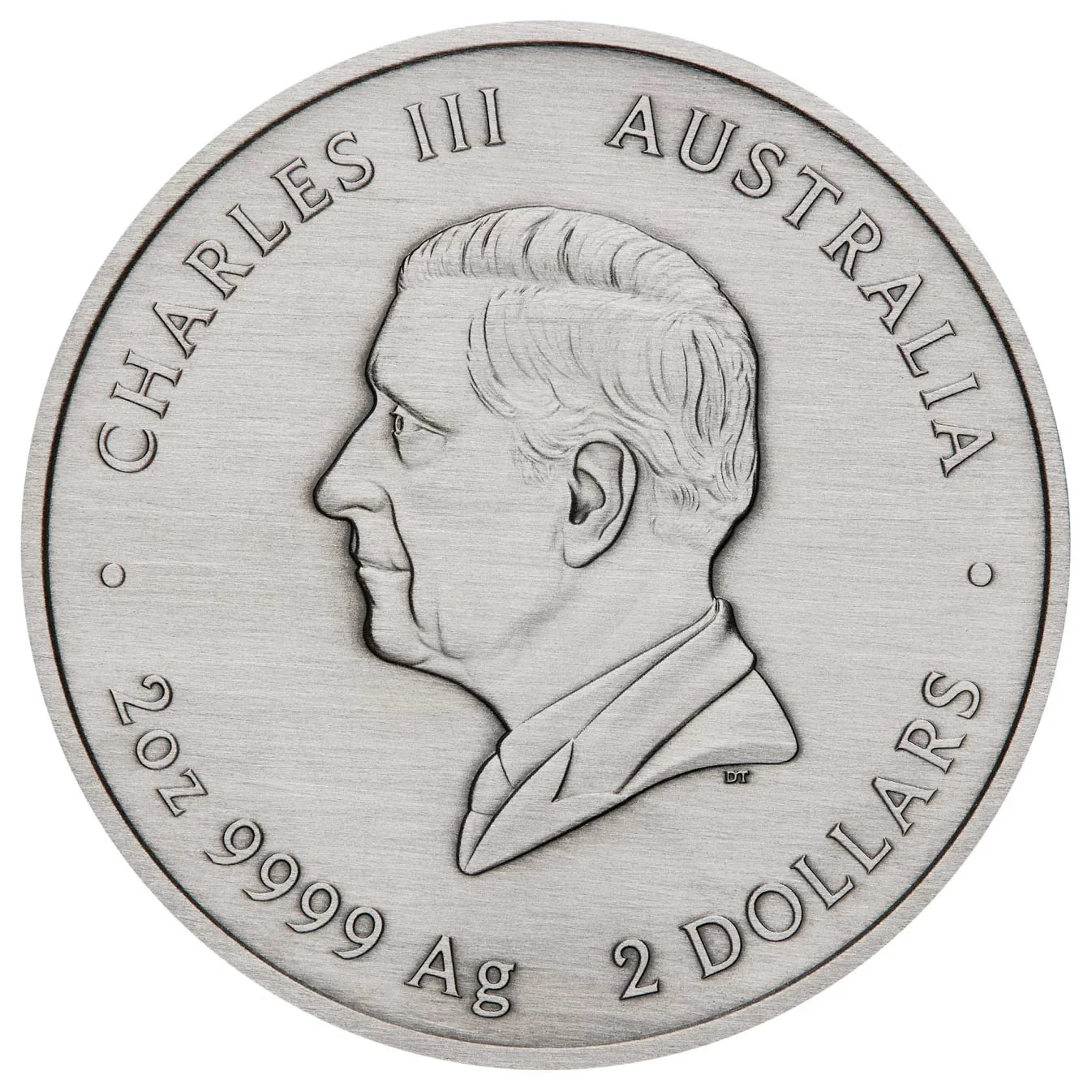 Emu Utingat 2025 2oz Silver Antiqued Coloured Coin