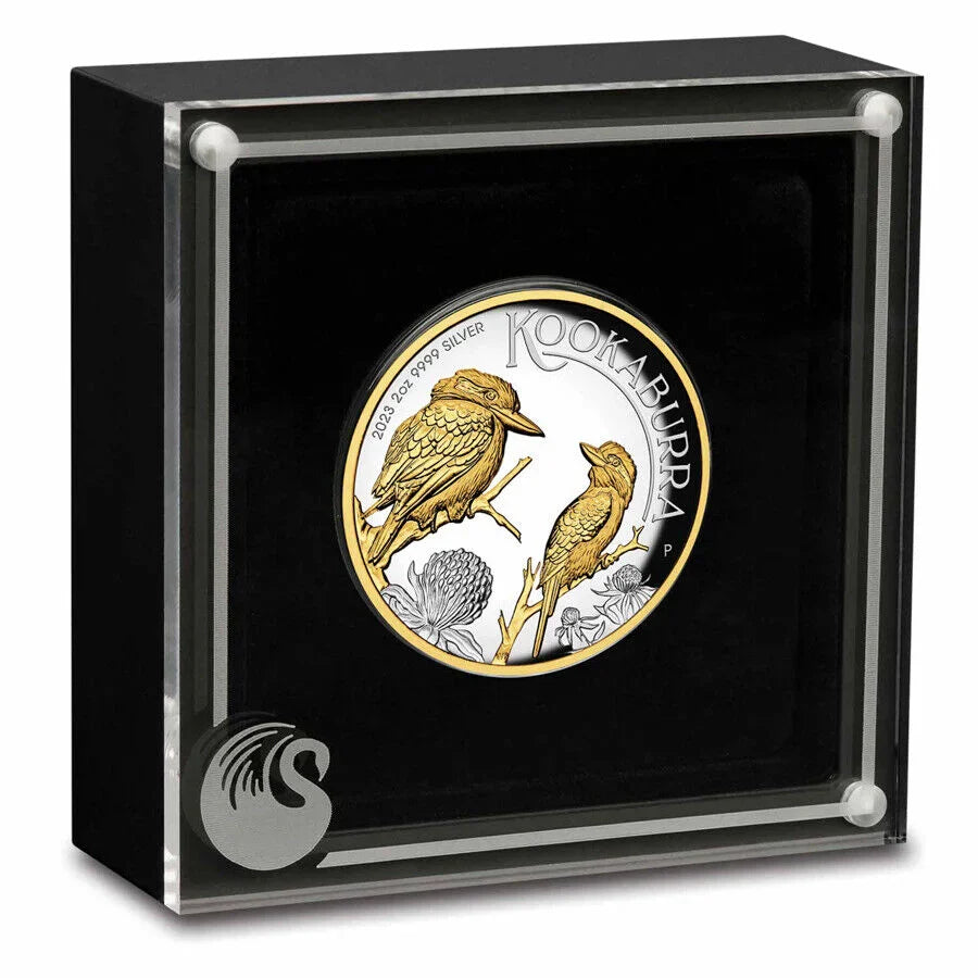 2023 AUS 2 Oz Silver Gilded Australian Kookaburra Proof