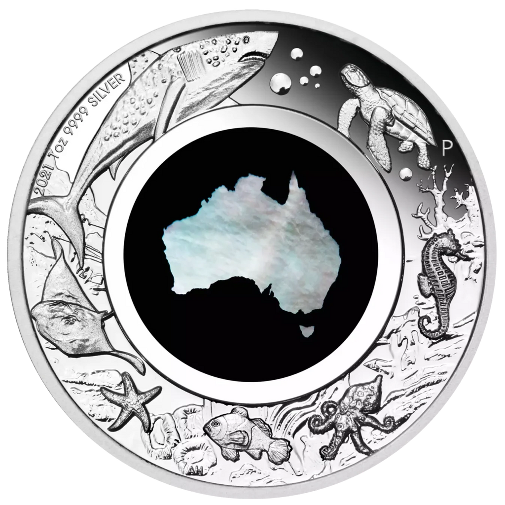 Australian 2021 1oz Silver Proof $1 MOTHER OF PEARL Coin Great Southern Land