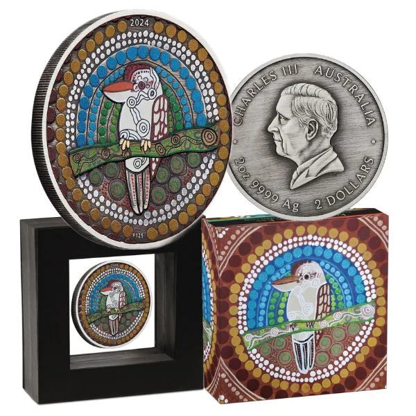 Kookaburra Kaa-Kaa 2024 2oz Silver Antiqued Coloured Coin