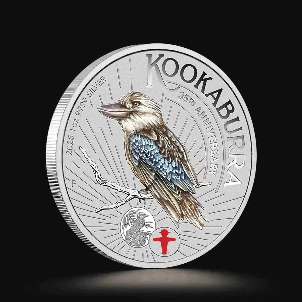 Australia Kookaburra 2025 $1 World Money Fair Coloured 1oz Silver Coin
