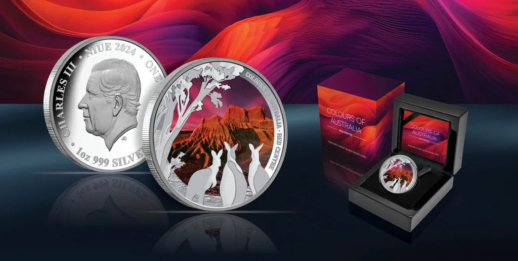 2024 Colours of Australia 'Red Centre' 1oz Silver Coloured Proof Coin