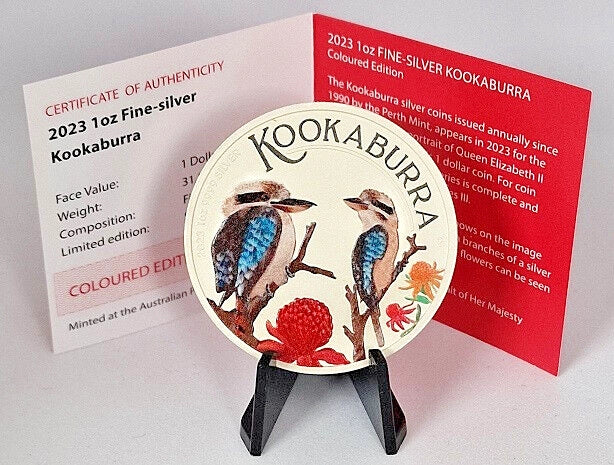 2023 Australian Kookaburra - World Money Fair Berlin Special Edition - 1oz Silver Coloured