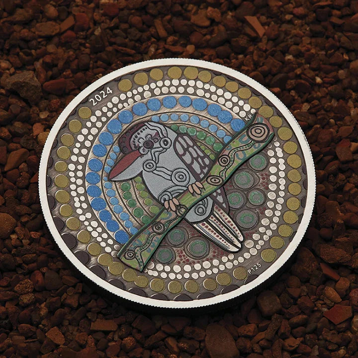 Kookaburra Kaa-Kaa 2024 2oz Silver Antiqued Coloured Coin