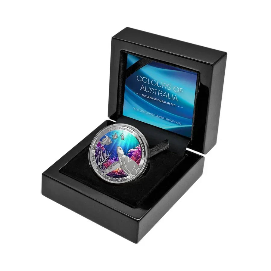 Colours of Australia 2025 $1 Turquoise Coral Reefs 1oz Silver Proof Coin